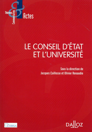 Le Conseil d'Etat et l'université