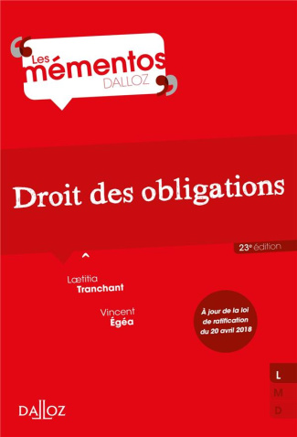 Droit des obligations. 23e édition