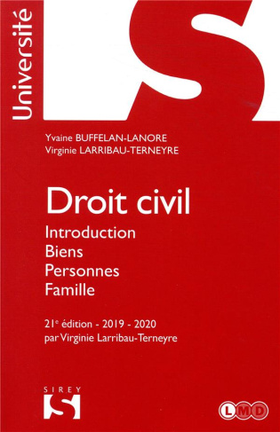 Droit civil. Introduction, biens, personnes, famille, Edition 2019-2020