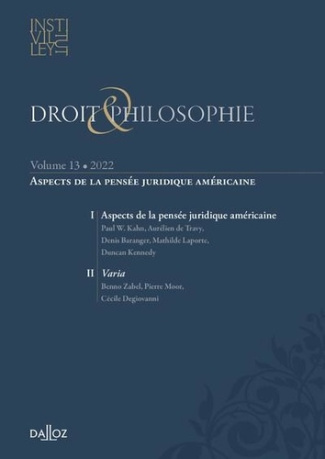 Droit & Philosophie N° 13/2022 : Aspects de la pensée juridique américaine