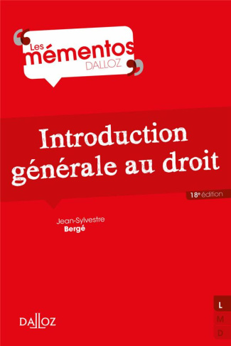 Introduction générale au droit. 18e édition