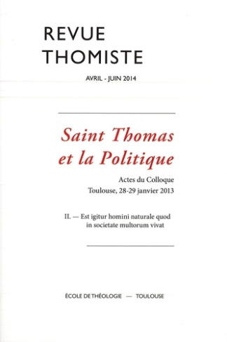 Revue thomiste N° 2/2014, avril-juin 2014