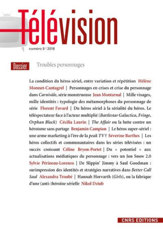Télévision N° 9/2018 : Troubles personnages