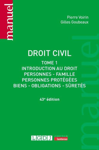 Droit civil. Tome 1. 43e édition