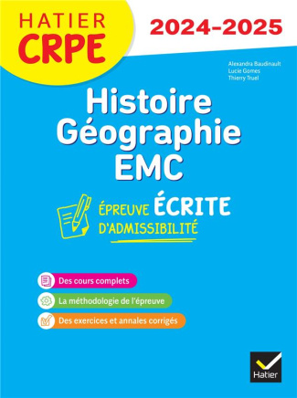 Histoire-Géographie-Enseignement Moral et Civique. Epreuve écrite d'application, Edition 2024-2025