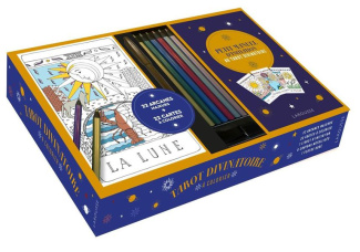 Tarot divinatoire à colorier. Avec 22 cartes à colorier, 22 cartes colorisées à jouer, 6 crayons de