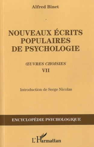 Nouveaux écrits populaires de psychologie. Oeuvres choisies Tome 7