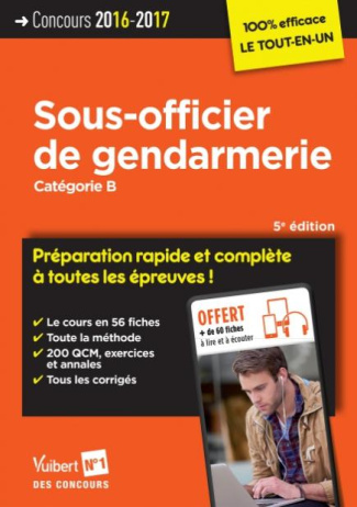 Concours sous-officier de gendarmerie, catégorie B. Edition 2016-2017