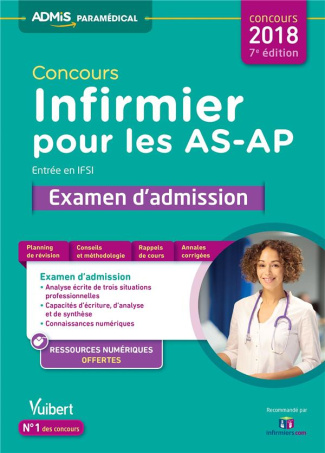 Concours Infirmier pour les AS-AP - Entrée en IFSI - Examen d'admission. Concours, Edition 2018