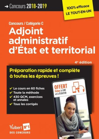 Adjoint administratif d'Etat et territorial. concours / catégorie C, Edition 2018-2019
