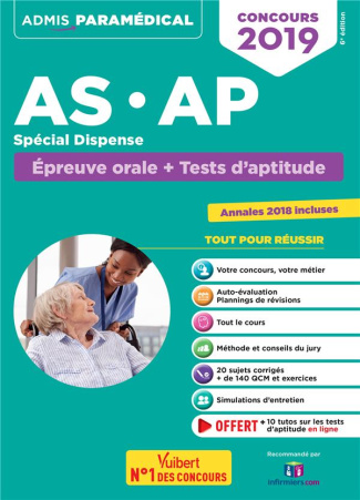 Concours AS-AP spécial dispense. Epreuve orale Tests d'aptitude, Edition 2019