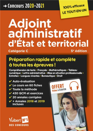 Adjoint administratif d'Etat et territorial. Concours / Catégorie C, Edition 2020-2021