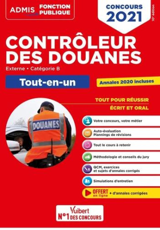 Concours Contrôleur des Douanes externe, catégorie B. Tout-en-un, Edition 2021