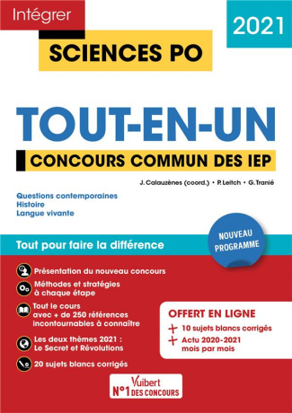 Concours commun des IEP. Tout-en-un, Edition 2021