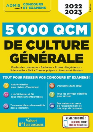 5000 QCM de culture générale. Edition 2022-2023