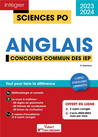 Anglais. Concours commun des IEP, Edition 2023-2024