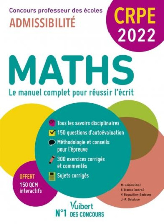 Maths Concours professeur des écoles Admissibilité. Le manuel complet pour réussir l'écrit, Edition