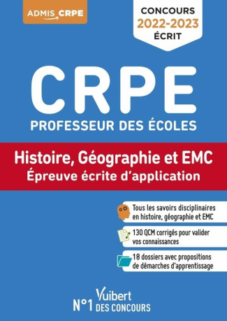 CRPE Professeur des écoles. Histoire-Géographie et EMC. Epreuve écrite d'application, Edition 2022-2