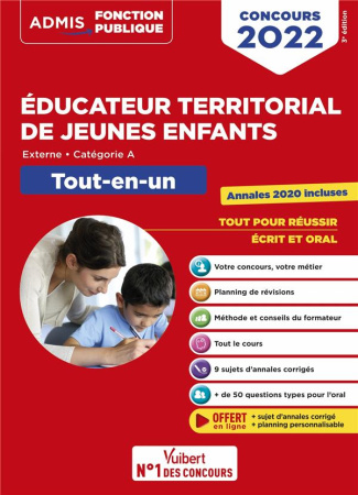 Concours Educateur territorial de jeunes enfants. Externe. Catégorie A. Tout-en-un, Edition 2022