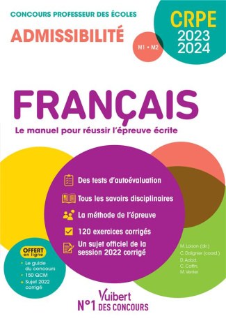Français Concours professeur des écoles Admissibilité. Epreuve écrite M1-M2, Edition 2023-2024