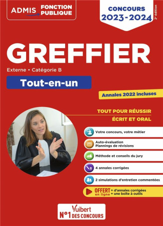 Concours Greffier. Externe, catégorie B. Tout-en-un, Edition 2023-2024