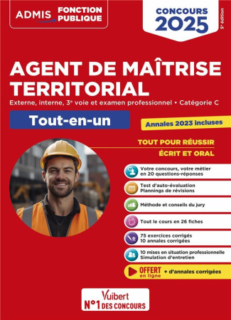 Concours Agent de maîtrise territorial externe, interne, 3e voie, examen professionnel, catégorie C.