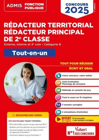 Concours rédacteur territorial, rédacteur principal de 2e classe. Externe, interne, 3e voie, catégor