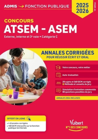 Concours ATSEM ASEM. Annales corrigées, Edition 2025-2026