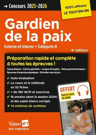 Concours Gardien de la paix. Externe et interne, Edition 2025-2026