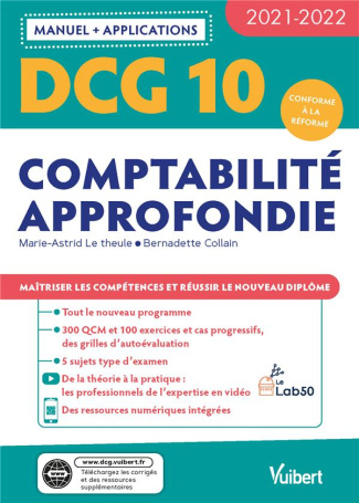 DCG 10 Comptabilité approfondie. Manuel   applications, Edition 2021-2022