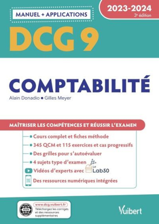 Comptabilité DCG 9. Manuel   applications, Edition 2023-2024
