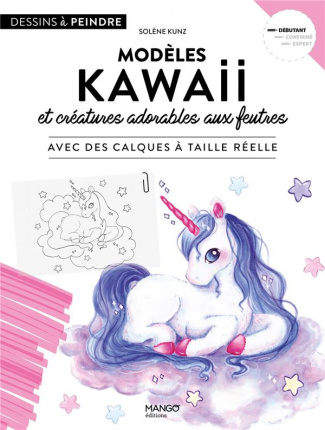 Modèles kawaii et créatures adorables aux feutres. Avec des calques à taille réelle
