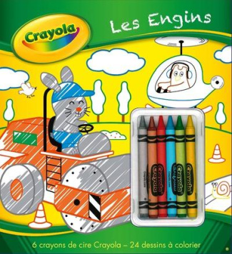 Les engins. Avec 6 crayons de cire Crayola