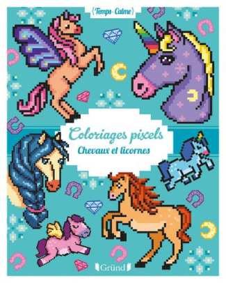 Coloriages pixels. Chevaux et licornes
