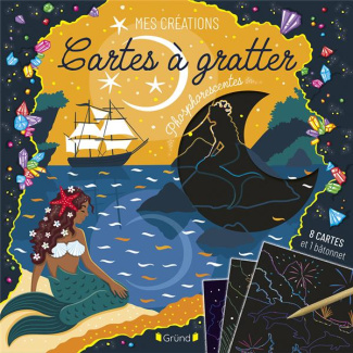 Cartes à gratter phosphorescentes. Avec 8 cartes et 1 bâtonnet