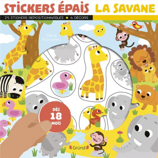 STICKERS EPAIS - LES ANIMAUX DE LA SAVANE