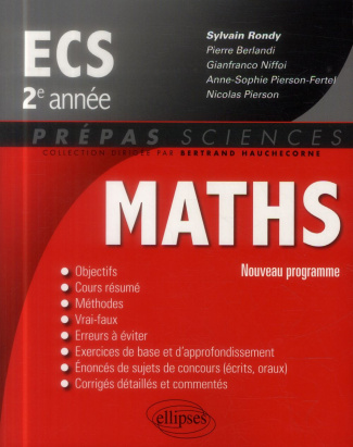 Mathématiques ECS 2e année. Nouveau programme