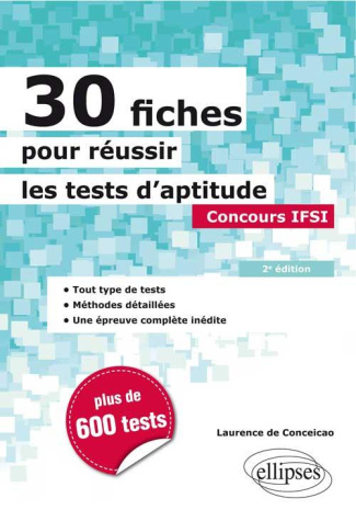 30 fiches pour réussir les tests d'aptitude. Concours IFSI, 2e édition