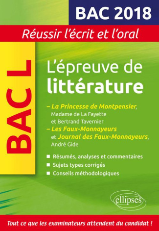 L'épreuve de littérature Bac L. Les Faux-Monnayeurs et Journal des Faux-Monnayeurs, André Gide ; La
