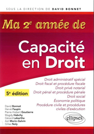 Ma 2e année de Capacité en droit. Droit administratif spécial - Droit fiscal et procédure fiscale -