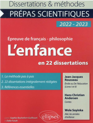 L'enfance en 22 dissertations. Jean-Jacques Rousseau, Emile ou de l'éducation (Livres I et II) ; Han