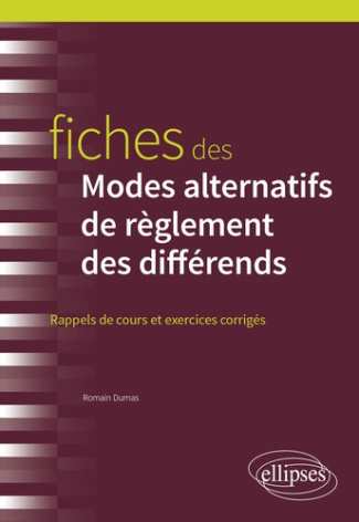 Fiches des modes alternatifs de règlement des différends. Rappel de cours et exercices corrigés, Edi