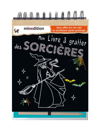 Mon livre à gratter des sorcières. Avec effet arc-en-ciel et scintillant après grattage. Avec un cra