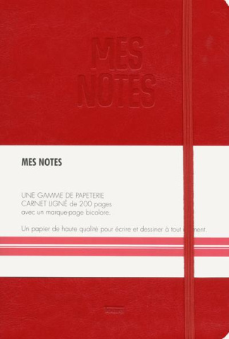 Notes cuir garance. Mes notes - Une gamme de papeterie - Carnet ligné de 200 pages avec un marque-pa