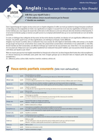 Anglais : les faux amis