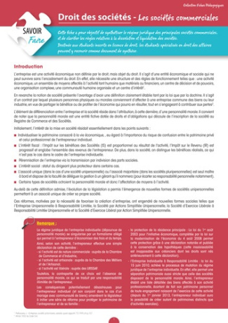 Droit des sociétés - Les sociétés commerciales