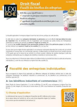 Droit fiscal. Fiscalité des bénéfices des entreprises, 2e édition