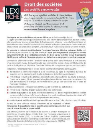 Droit des sociétés. Les sociétés commerciales, 2e édition
