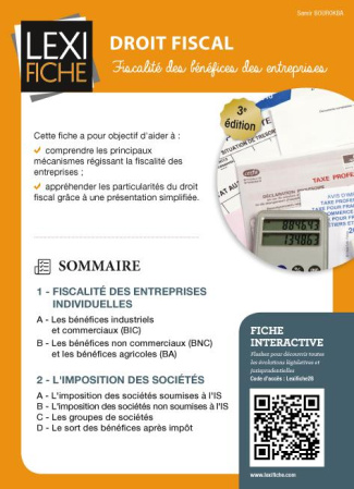 Droit fiscal. Fiscalité des bénéfices des entreprises, 3e édition
