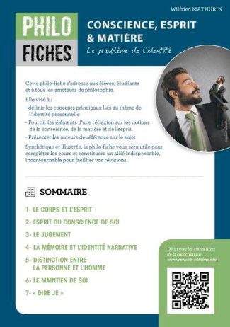 Conscience, esprit & matière. Le problème de l'identité